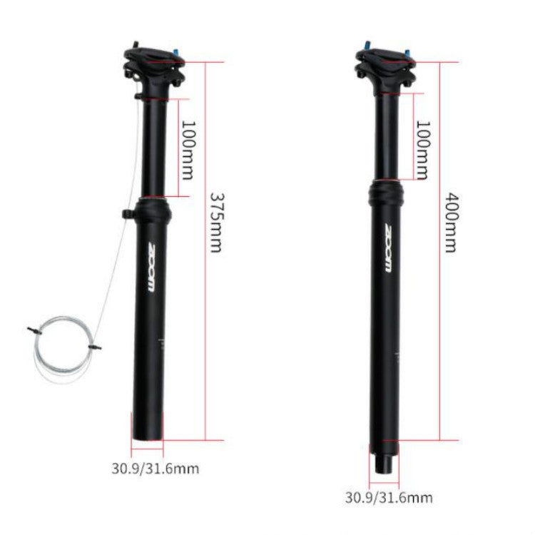 ZOOM Bicycle Wire-Controlled Hydraulic Lift Seat Tube Mountain Bike Seatpost Reluova