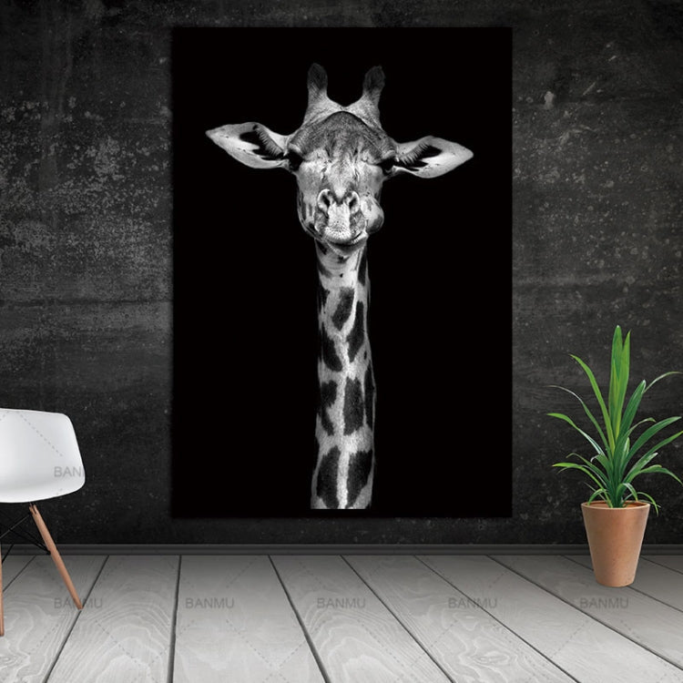 Simple Black and White Animal Decoration Painting Study Living Room Sofa Background Wall Painting Without Frame