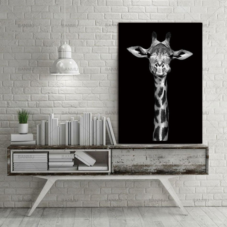 Simple Black and White Animal Decoration Painting Study Living Room Sofa Background Wall Painting Without Frame My Store