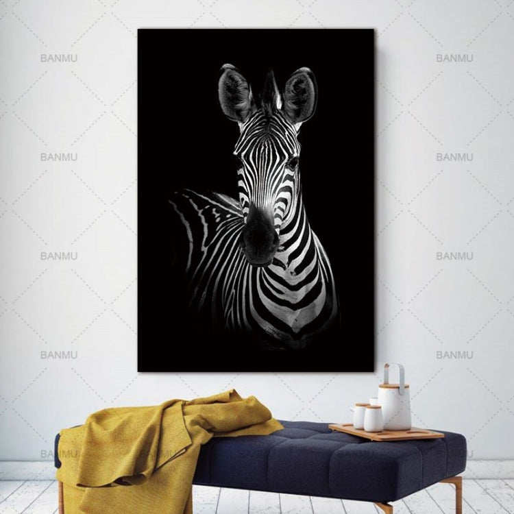 Simple Black and White Animal Decoration Painting Study Living Room Sofa Background Wall Painting Without Frame