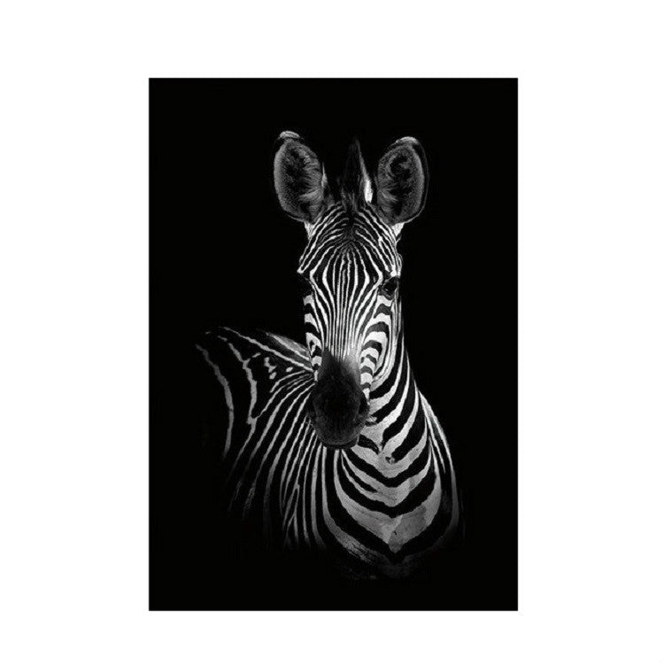 Simple Black and White Animal Decoration Painting Study Living Room Sofa Background Wall Painting Without Frame