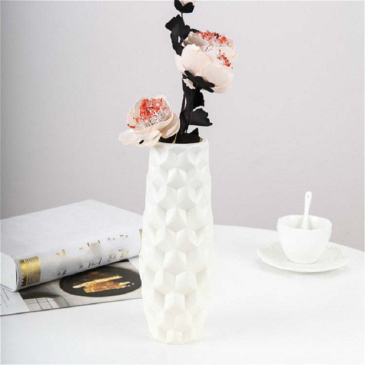 Diamond Shaped Plastic Vase Dry and Wet Flower Arrangement Container Creative Desktop Decoration My Store