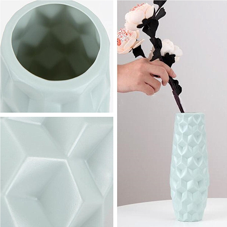 Diamond Shaped Plastic Vase Dry and Wet Flower Arrangement Container Creative Desktop Decoration My Store