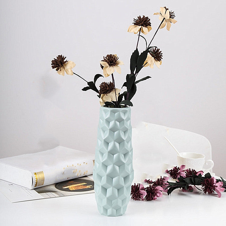 Diamond Shaped Plastic Vase Dry and Wet Flower Arrangement Container Creative Desktop Decoration My Store