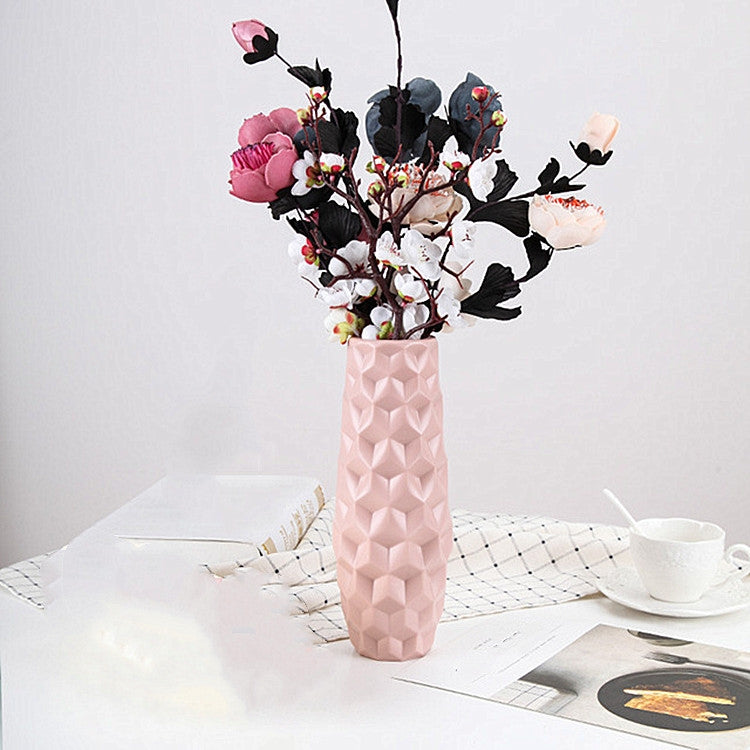 Diamond Shaped Plastic Vase Dry and Wet Flower Arrangement Container Creative Desktop Decoration My Store