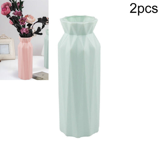 2 PCS Creative Plastic Round Vase Simple Anti-fall Home Decoration Ornaments