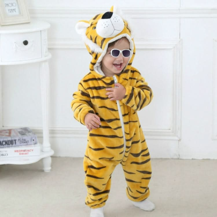 Babies Cartoon Animal Shape Flannel Jumpsuit Romper Reluova