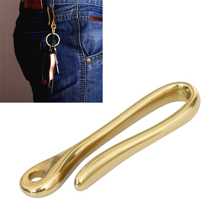 Retro Solid Brass Key Chain Key Ring Belt U Hook Wallet Chain Fish Hook Reluova