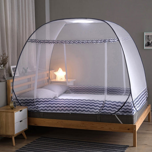 Zipper Double Door Free Installation Wire Yurt Foldable Mosquito Net