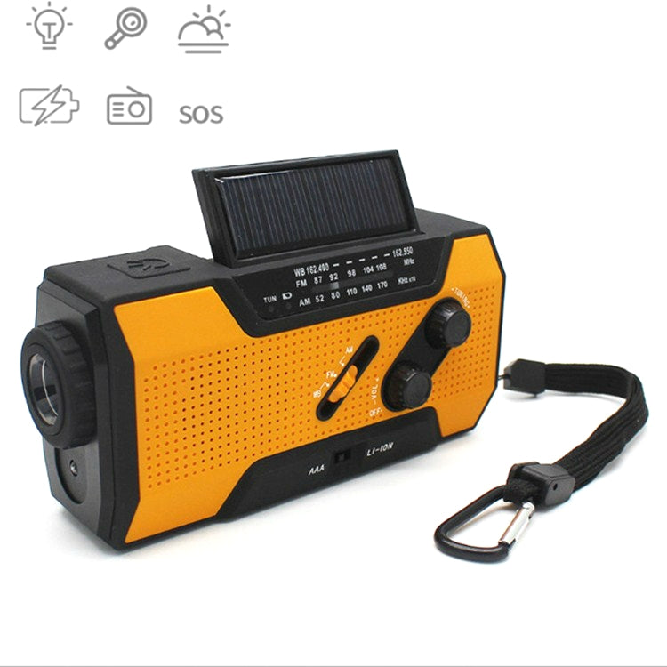 Multifunctional Hand Crank Solar Power LED Flashlight Full Band FM Radio Desk Lamp Alarm Reluova