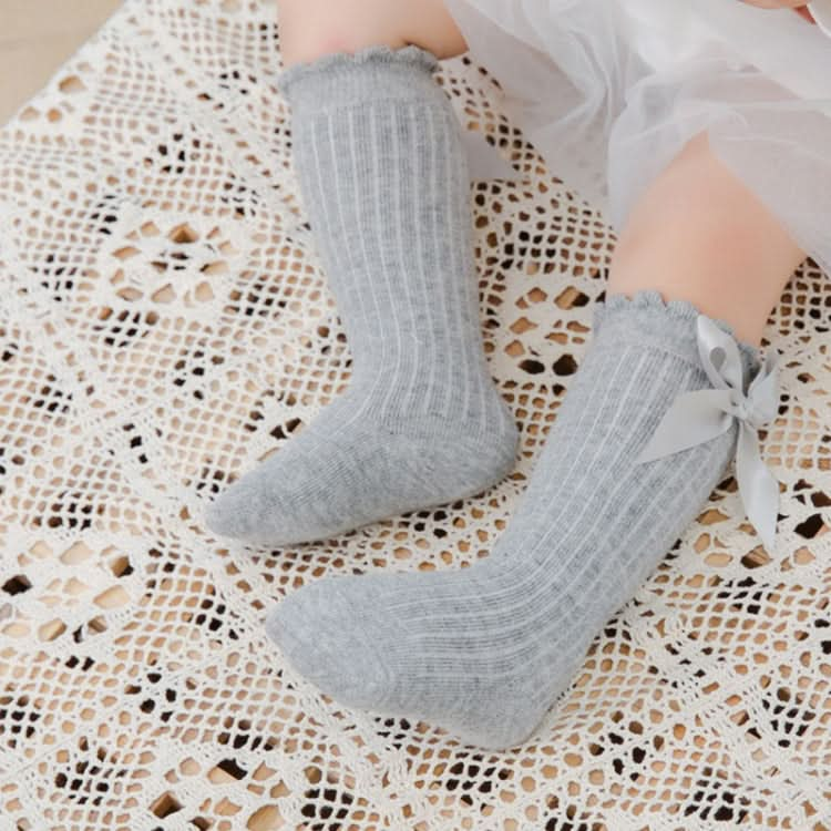 Kids Socks Toddlers Girls Big Bow Knee High Long Soft Cotton Lace baby Socks Reluova