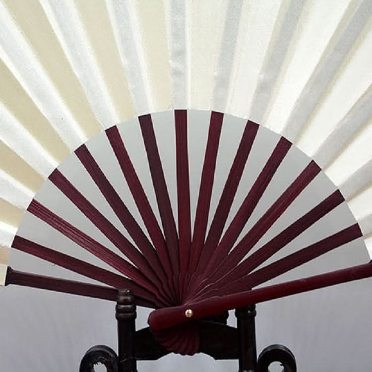 Pure Color Blank Silk Cloth Folding Fan Chinese Style Calligraphy Painting Fan