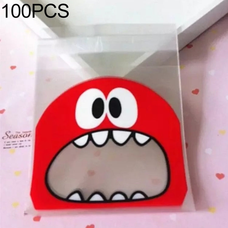 100 PCS Cute Big Teech Mouth Monster Plastic Bag Wedding Birthday Cookie Candy Gift OPP Packaging Bags