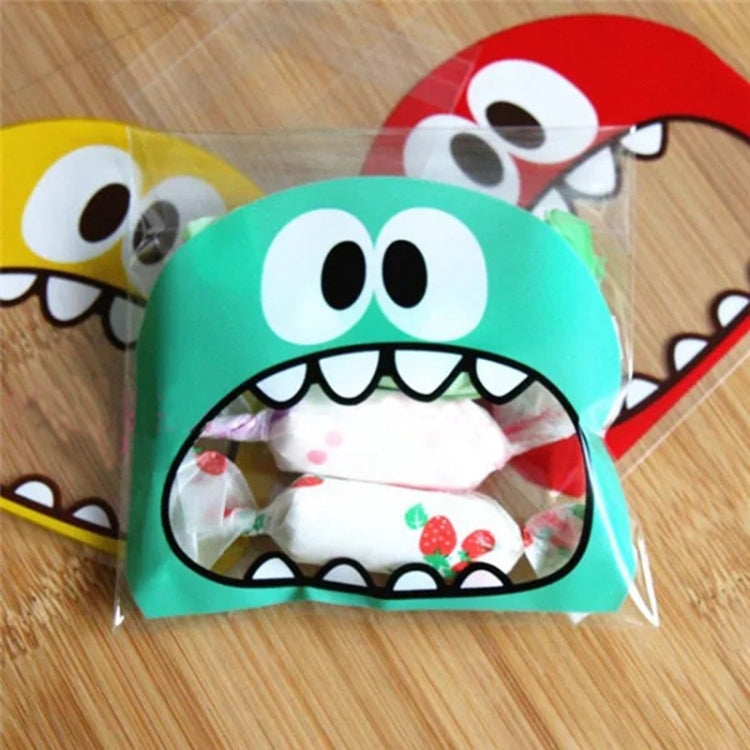 100 PCS Cute Big Teech Mouth Monster Plastic Bag Wedding Birthday Cookie Candy Gift OPP Packaging Bags