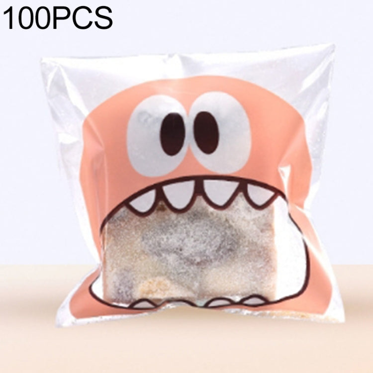 100 PCS Cute Big Teech Mouth Monster Plastic Bag Wedding Birthday Cookie Candy Gift OPP Packaging Bags