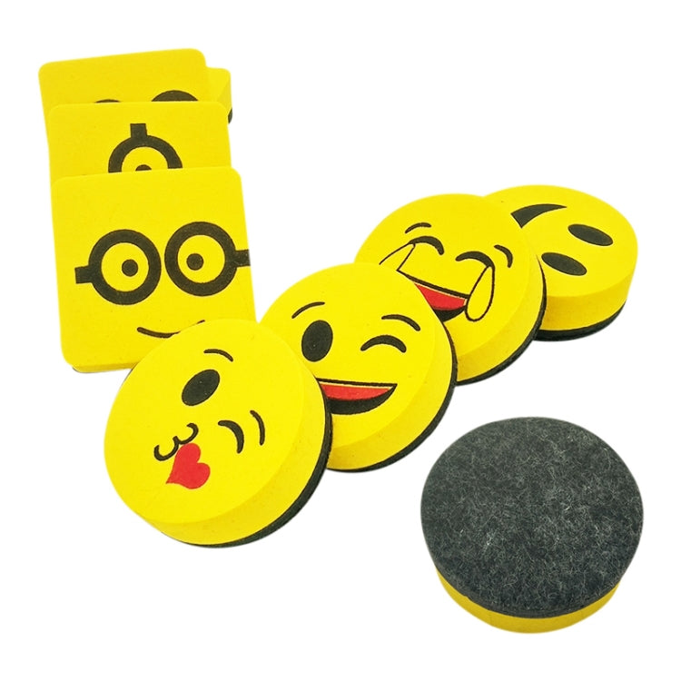 Yellow Smile Face Whiteboard Eraser Magnetic Board Erasers Wipe Dry School Blackboard Marker Cleaner 6 Styles Random Color Delivery Reluova