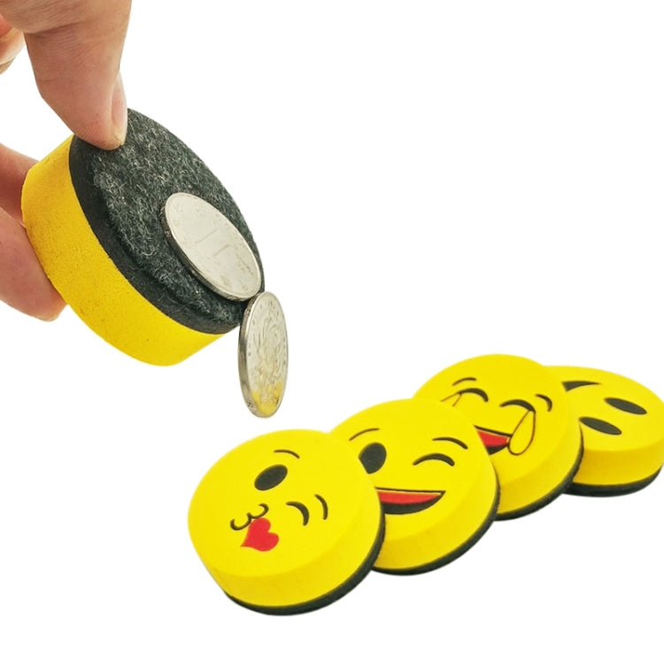 Yellow Smile Face Whiteboard Eraser Magnetic Board Erasers Wipe Dry School Blackboard Marker Cleaner 6 Styles Random Color Delivery