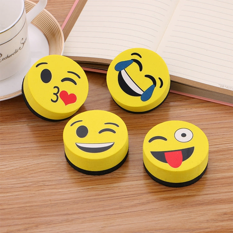 Yellow Smile Face Whiteboard Eraser Magnetic Board Erasers Wipe Dry School Blackboard Marker Cleaner 6 Styles Random Color Delivery