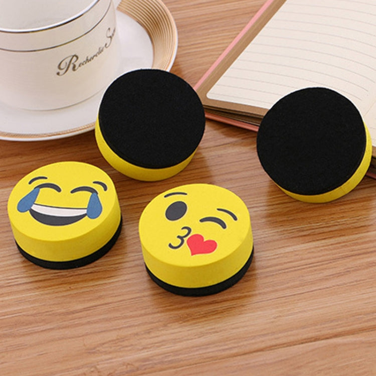 Yellow Smile Face Whiteboard Eraser Magnetic Board Erasers Wipe Dry School Blackboard Marker Cleaner 6 Styles Random Color Delivery