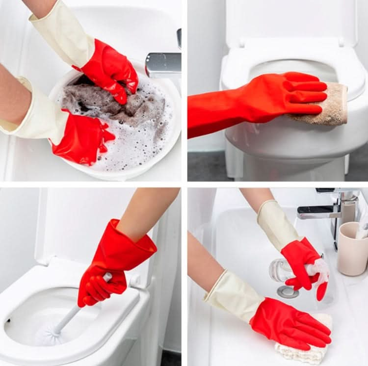 1 Pair Household Two-color Washing Gloves Housework Cleaning Laundry Dishwashing Latex Gloves - Reluova