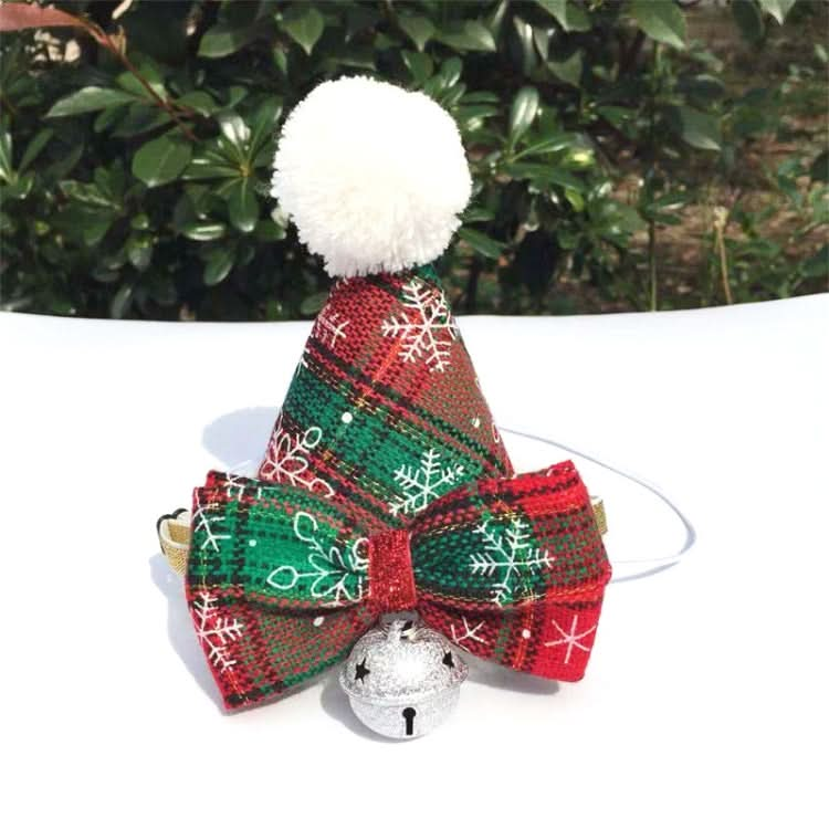 Pet Christmas Hat and Bow Tie Set Holiday Accessories - Reluova