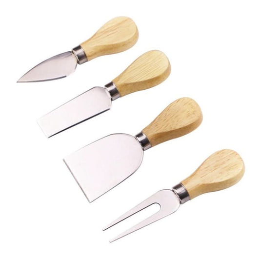 4pcs / Set Stainless Steel Cheese Knife Bamboo Handle Cheese Slicer Wood Handle Cheese Knives Set Cutter - Reluova