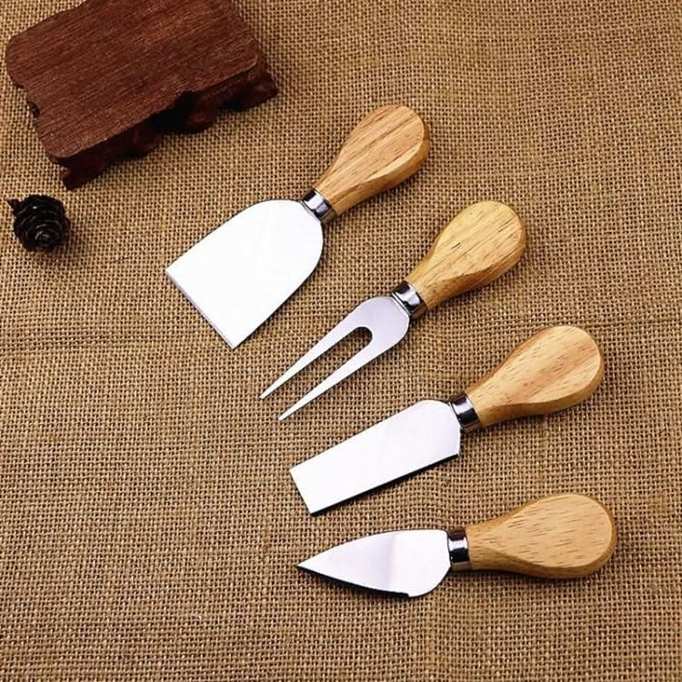 4pcs / Set Stainless Steel Cheese Knife Bamboo Handle Cheese Slicer Wood Handle Cheese Knives Set Cutter - Reluova