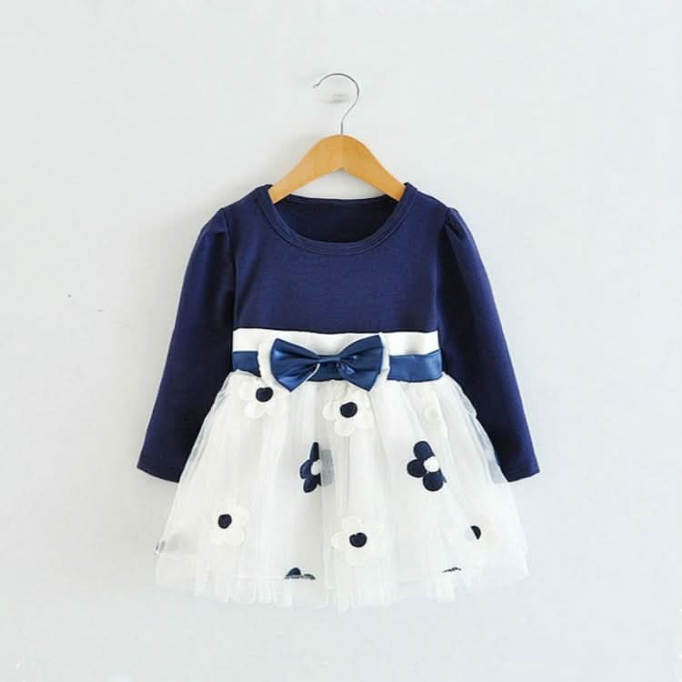 Autumn Girls Flower Bow-knot Long Sleeve Dress Reluova