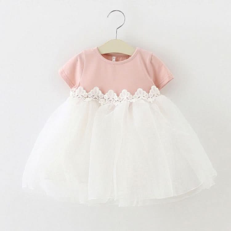 Girls Splicing Lace Mesh Princess Dress with Bow-knot Reluova