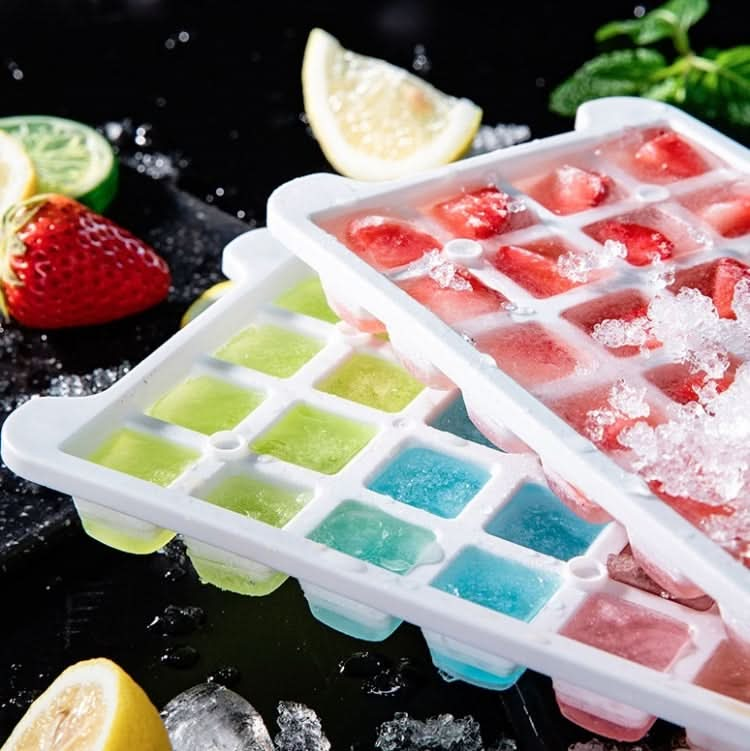 Household Silicone Ice Box With Lid Ice Cube Mold Refrigerator Ice Lattice Quick Freezer Random Color Delivery - Reluova