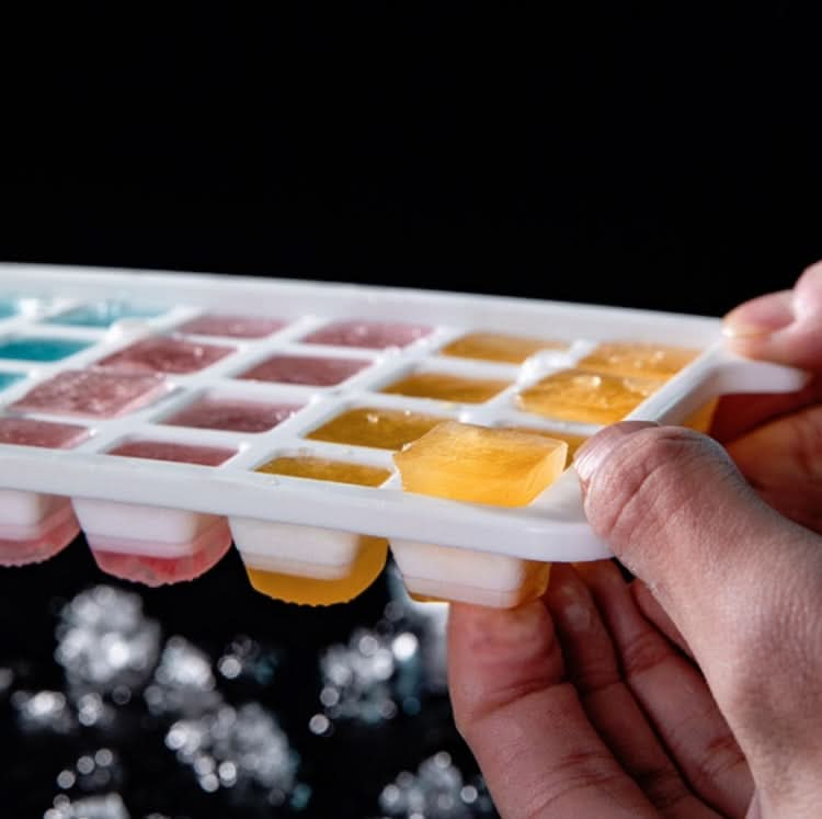 Household Silicone Ice Box With Lid Ice Cube Mold Refrigerator Ice Lattice Quick Freezer Random Color Delivery - Reluova