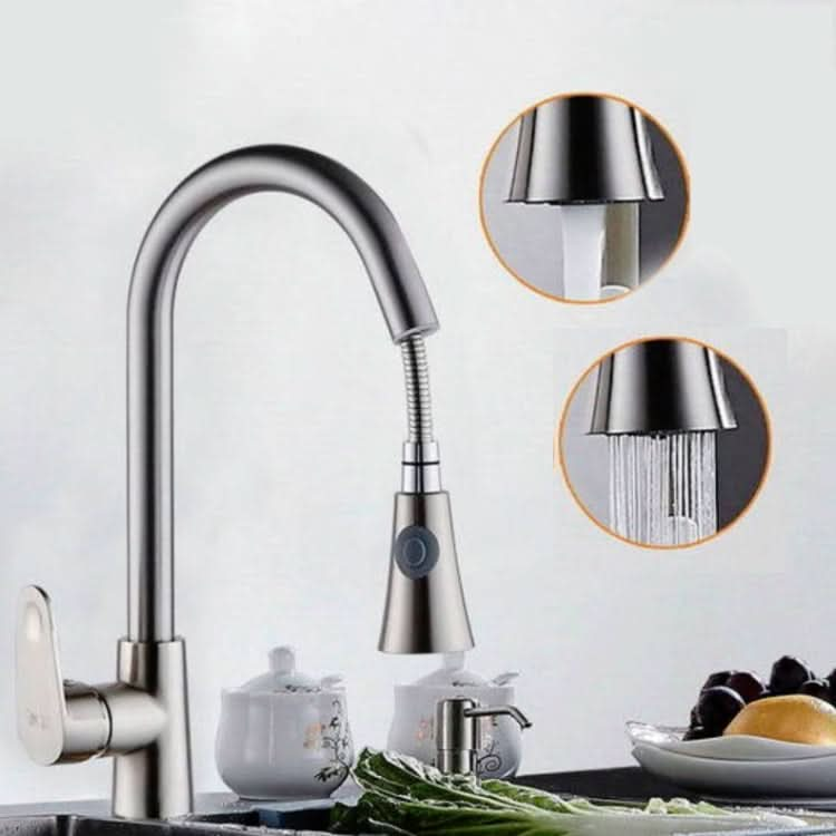 Kitchen Pull-out Faucet Hot And Cold Home 304 Stainless Steel Retractable Rotating Faucet - Reluova