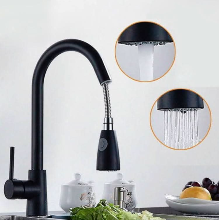 Kitchen Pull-out Faucet Hot And Cold Home 304 Stainless Steel Retractable Rotating Faucet - Reluova