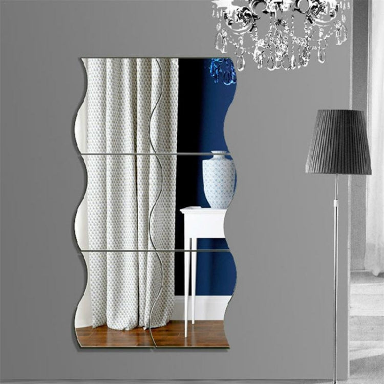 Wall Mirror Acrylic DIY Wave Style Removable Glass Sticker Makeup Mirror Home Bedroom Decorative My Store