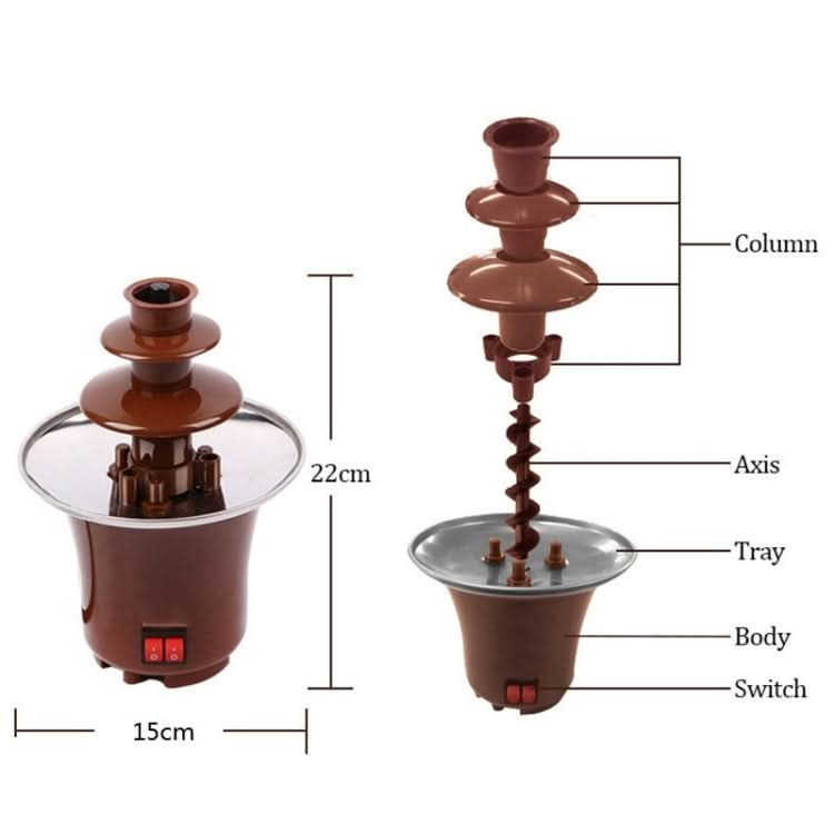 Mini Three-Layer Stainless Steel Chocolate Fountain Machine DIY Children Party Kitchen Utensils, Reluova