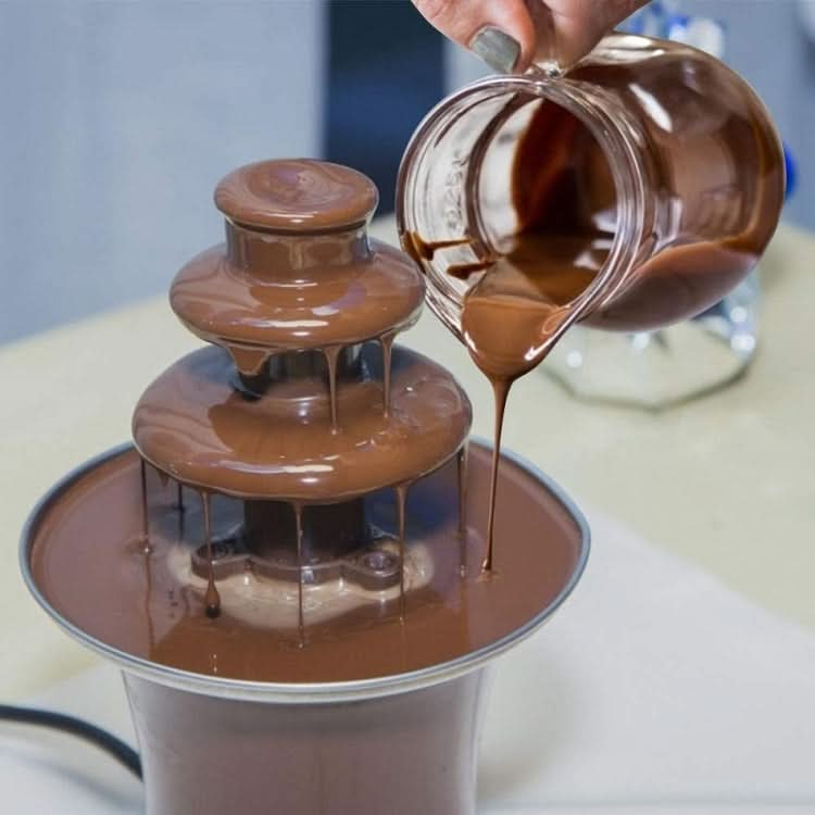 Mini Three-Layer Stainless Steel Chocolate Fountain Machine DIY Children Party Kitchen Utensils,