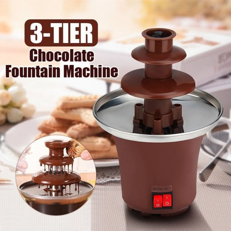 Mini Three-Layer Stainless Steel Chocolate Fountain Machine DIY Children Party Kitchen Utensils,