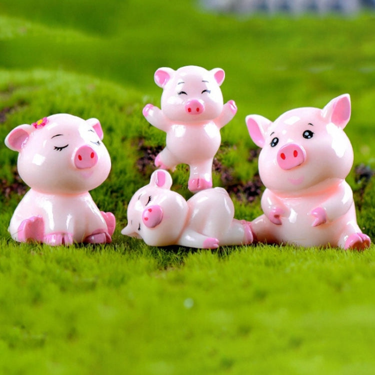 5 PCS Piglet Family Cartoon Resin Crafts