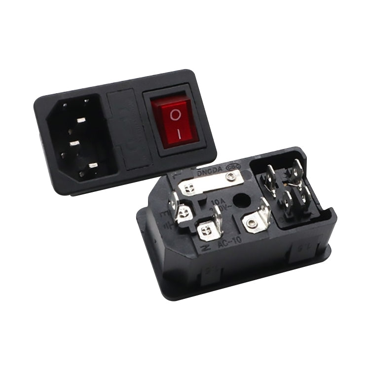 10 PCS AC-01 Three Pins Power Socket with Safety Switch Socket