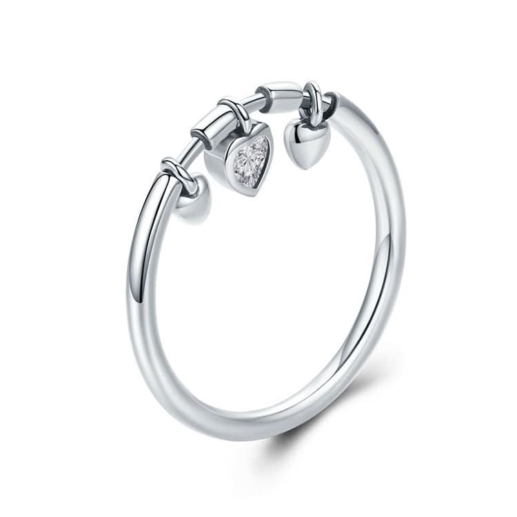 925 Sterling Silver Heart Diamond Ring Women Wedding Engagement Jewelry-Reluova