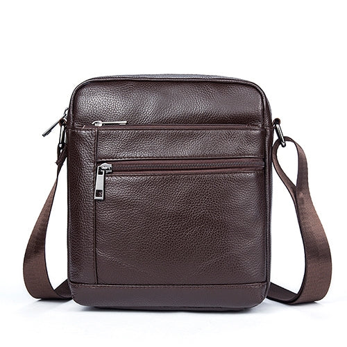 Men Genuine Leather Crossbody Bags Vertical Shoulder Bag Business Bag Reluova