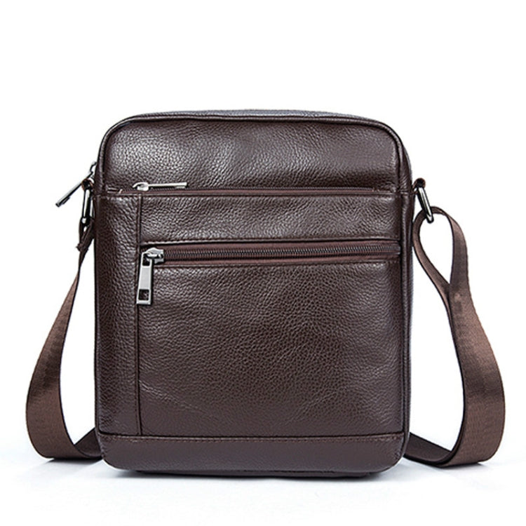 Men Genuine Leather Crossbody Bags Vertical Shoulder Bag Business Bag Reluova