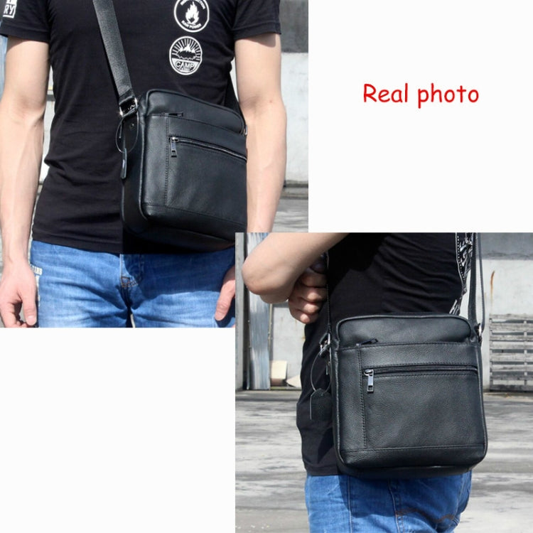 Men Genuine Leather Crossbody Bags Vertical Shoulder Bag Business Bag Reluova