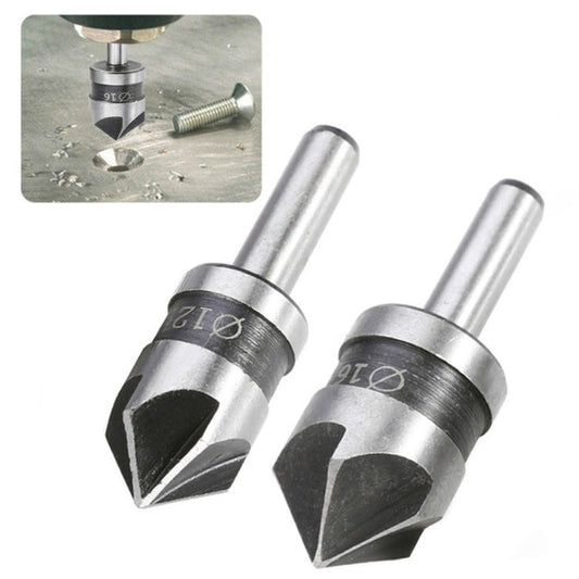 2 In 1 Round Handle 5 Blade Chamfering Woodworking Countersunk Drill Cone Drill-Reluova