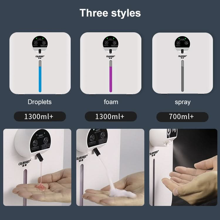 CRUCGRE Intelligent Automatic Induction Soap Dispenser Wall-mounted Foam Hand Washer Disinfector Alcohol Sprayer Reluova