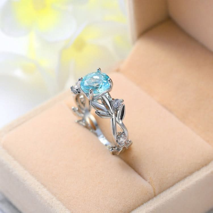 Crystal Vine Leaf Design Engagement Ring Fashion For Women Jewelry Reluova