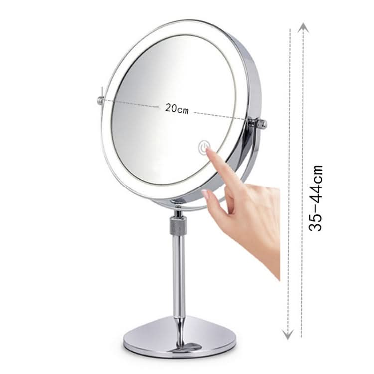 Desktop Double-SidedRound LED Luminous Makeup Mirror Liftable Magnifying Mirror Reluova