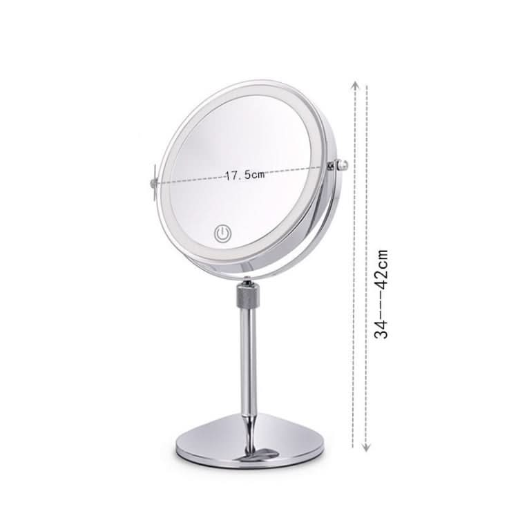 Desktop Double-SidedRound LED Luminous Makeup Mirror Liftable Magnifying Mirror Reluova