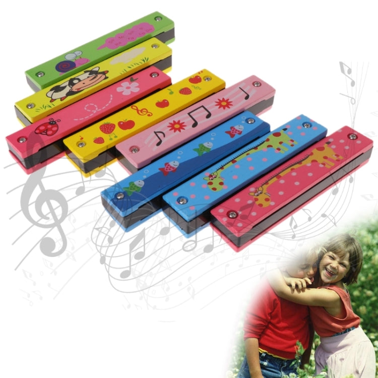 Wooden 16-holes Double-row Harmonica for Beginners Reluova