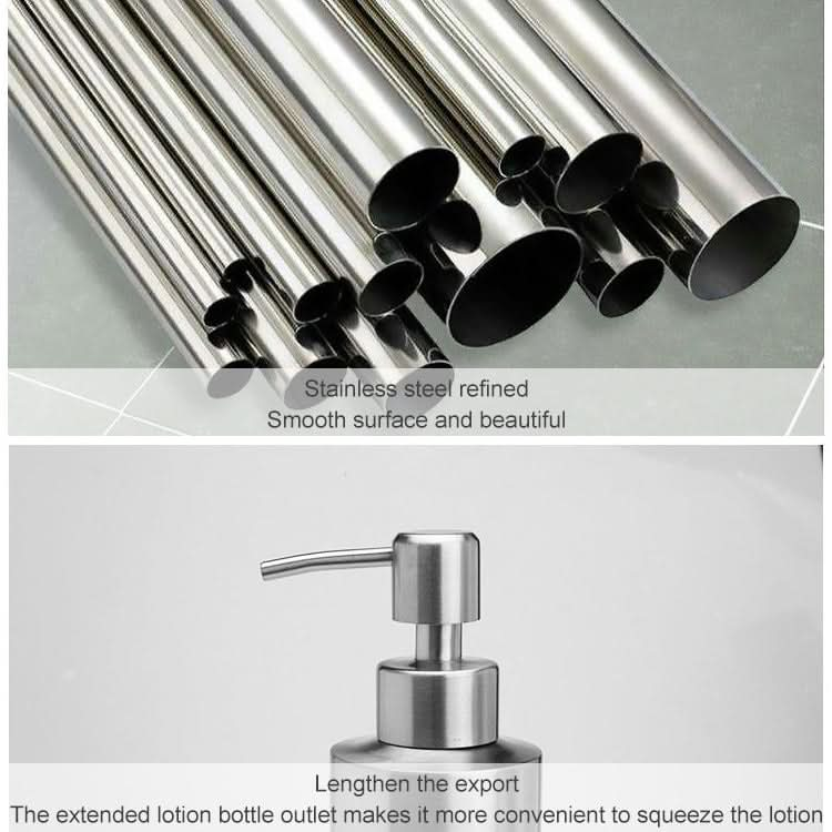 Stainless Steel Soap Dispenser Cylindrical Straight Emulsion Bottle Reluova